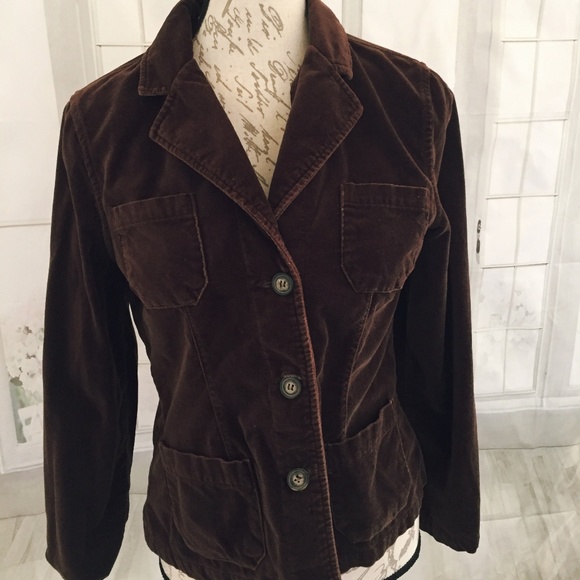 First Issue Jackets & Blazers - First Issue Women's Medium Brown Velvet Jacket Car